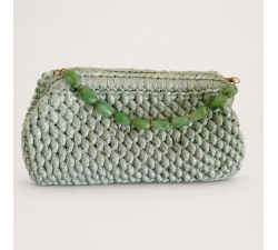 Handgefertigte Häkeltasche mit Schleifenband ADE3