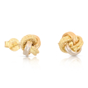 Orecchini Nodo Oro Bianco Giallo Rosa 18 kt GL102587