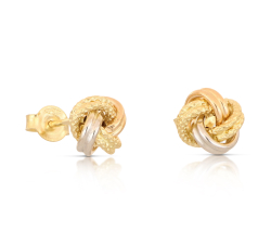 18kt White Yellow Rose Gold Knot Earrings GL102587