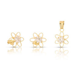 18kt Yellow Gold Pendant Earrings Parure Set GL102589