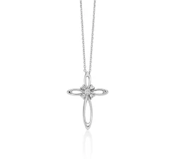 Collana Donna Miluna Croce Oro Bianco Diamanti CLD5486X