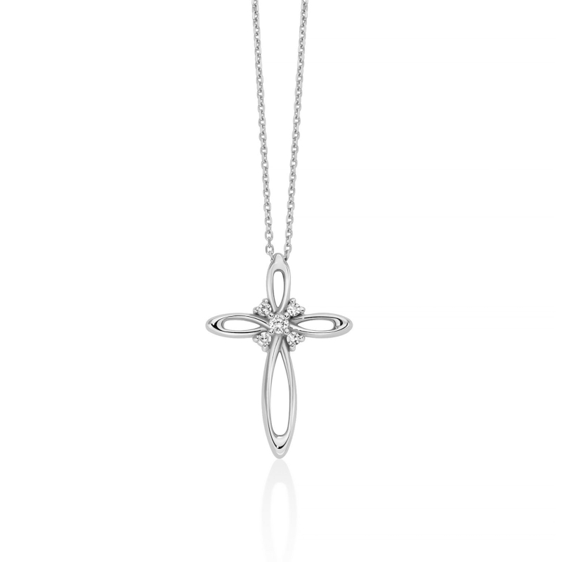 Miluna Women's Cross Necklace with White Gold and Diamonds CLD5486X Miluna Women's Cross Necklace with White Gold and Diamonds CLD5486X