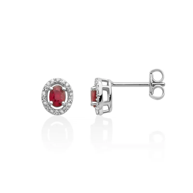 Miluna Women's Earrings in White Gold, Ruby, and Diamonds ERD3469X Miluna Women's Earrings in White Gold, Ruby, and Diamonds ERD3469X