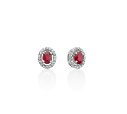 Miluna Damenohrringe aus Weißgold, Rubin und Diamanten ERD3469X