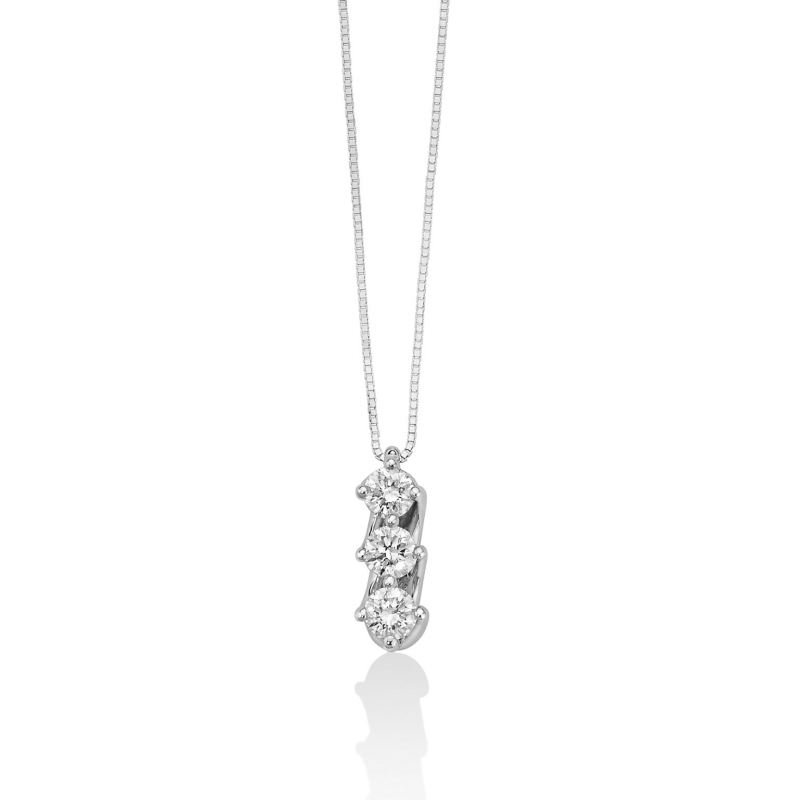 Miluna Women's Trilogy Necklace in White Gold with Diamonds CLD4144-039G7 Miluna Women's Trilogy Necklace in White Gold with Diamonds CLD4144-039G7