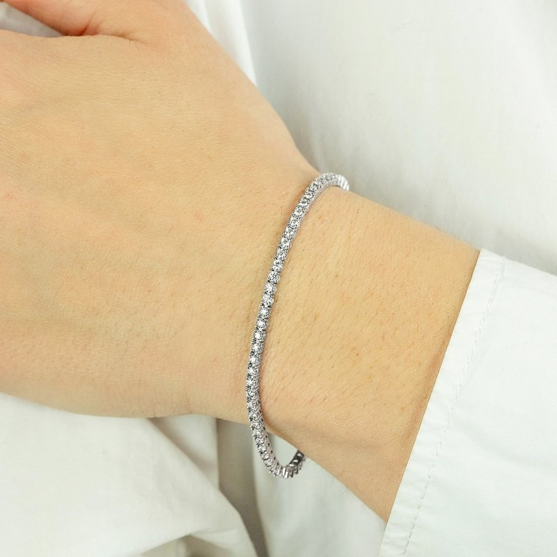 Women's White Gold Diamond Tennis Bracelet BZ4HP Women's White Gold Diamond Tennis Bracelet BZ4HP