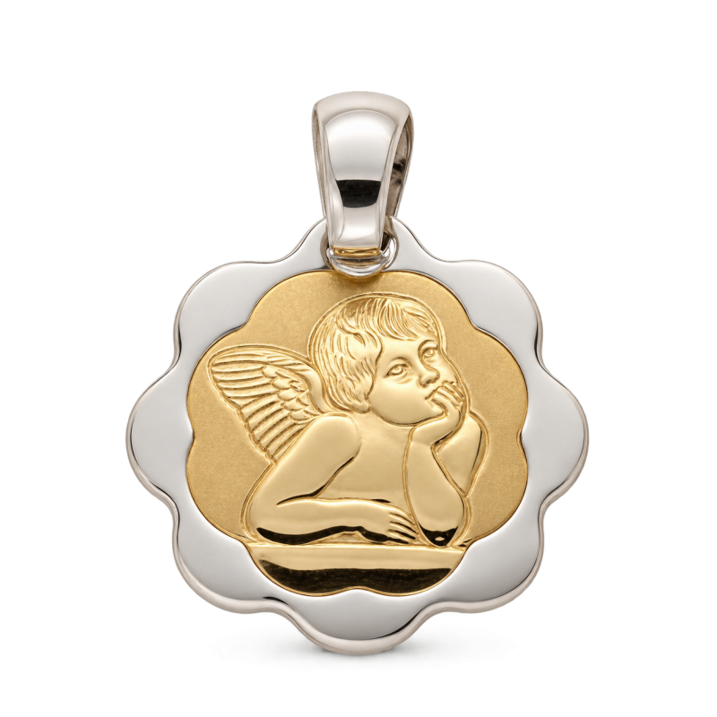 Engel-Anhänger aus Gelb- und Weißgold 80332171 Engel-Anhänger aus Gelb- und Weißgold 80332171