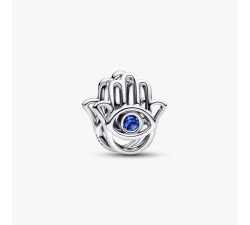Pandora Durchbrochener Hand-von-Fatima-Charm aus blauem Stein 794062C01
