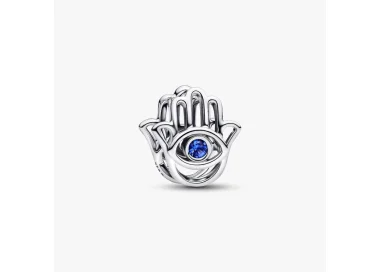 Pandora Openwork Hand of Fatima Blue Stone Charm 794062C01