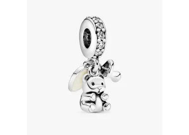 Pandora Teddy Bear and Pacifier Pendant Charm 792100CZ