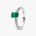 Pandora Ring mit grünem Baguetteschliff 194506C01