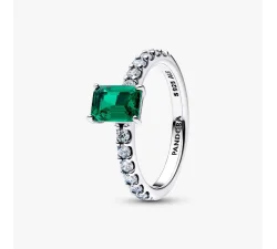 Pandora Ring mit grünem Baguetteschliff 194506C01