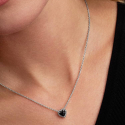 Collana Pandora Cuore in Rilievo Nero 398425C03-45