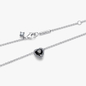 Collana Pandora Cuore in Rilievo Nero 398425C03-45