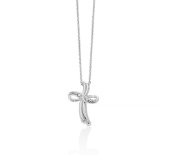 Miluna Damen-Kreuzkette aus Weißgold und Diamanten CLD5469