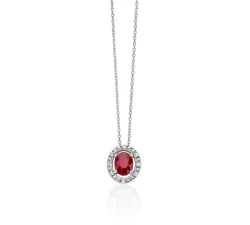 Collana Donna Miluna Oro Bianco Rubino Diamanti CLD5504X