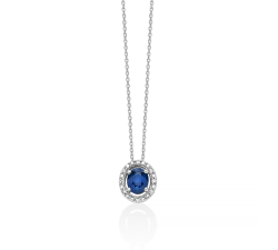 Miluna Damen-Halskette aus Weißgold mit Saphiren und Diamanten CLD5503X