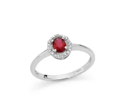 Anello Donna Miluna Oro Bianco Rubino Diamanti LID4283X