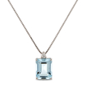 Damen-Versprechens-Halskette Aquamarin-Diamantschmuck PDVA9