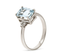 Anello Donna Promesse Gioielli Acquamarina Diamanti ADVA8
