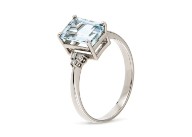 Anello Donna Promesse Gioielli Acquamarina Diamanti ADVA8