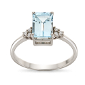 Damen-Versprechensring Aquamarin-Diamant-Schmuck ADVA8
