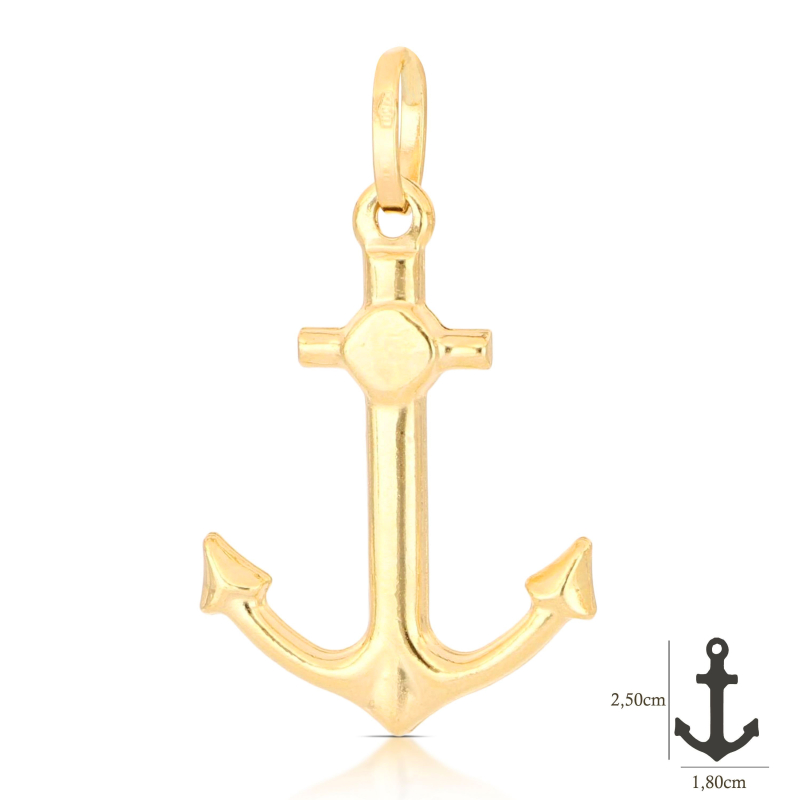 Ciondolo Ancora Oro Giallo 18 kt GL101609 Ciondolo Ancora Oro Giallo 18 kt GL101609