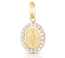 Miraculous Madonna Pendant 18kt Yellow and White Gold GL102611
