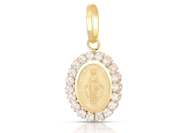 Ciondolo Madonna Miracolosa Oro Bianco Giallo 18 kt GL102611
