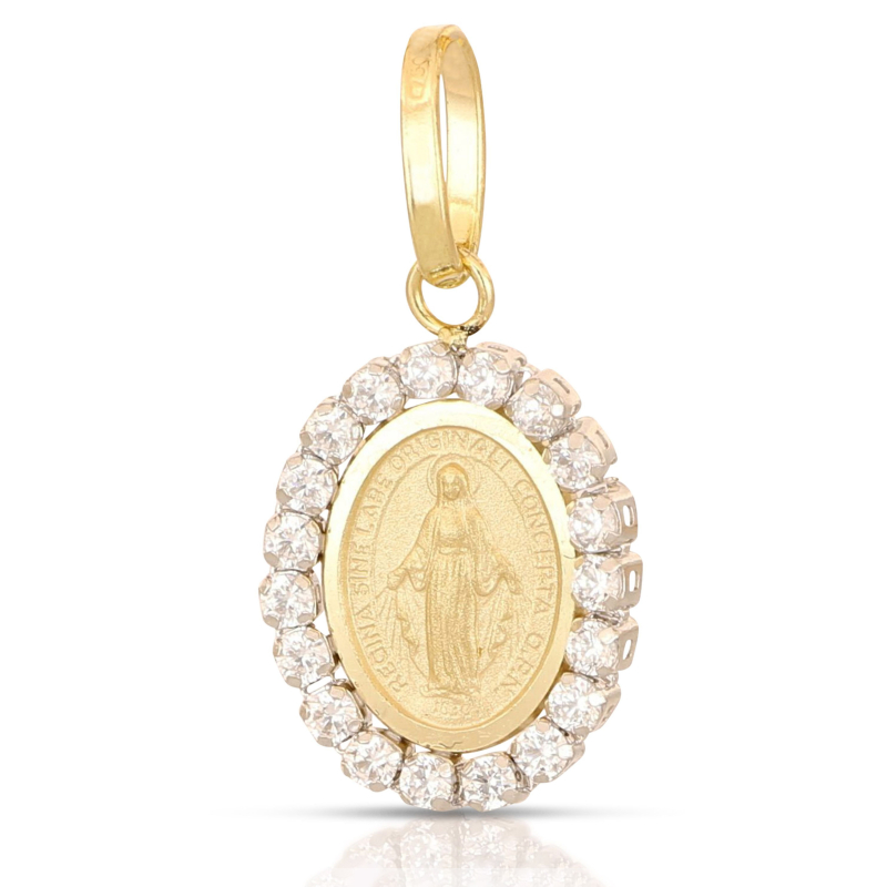 Wundertätiger Madonna-Anhänger, 18 Karat Gelb- und Weißgold, GL102611 Wundertätiger Madonna-Anhänger, 18 Karat Gelb- und Weißgold, GL102611