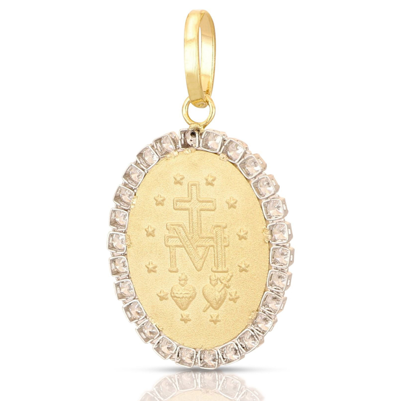 Miraculous Madonna Pendant 18kt Yellow and White Gold GL102611 Miraculous Madonna Pendant 18kt Yellow and White Gold GL102611