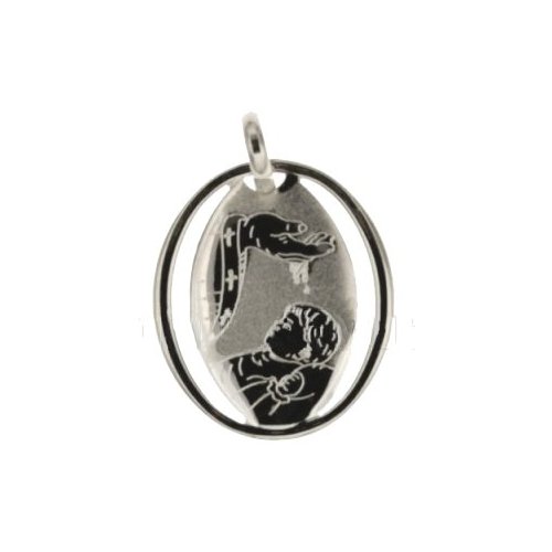 White Gold Baptism Medal Pendant 803321714873