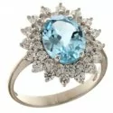 Woman Ring White Gold Blue Stone 803321732006