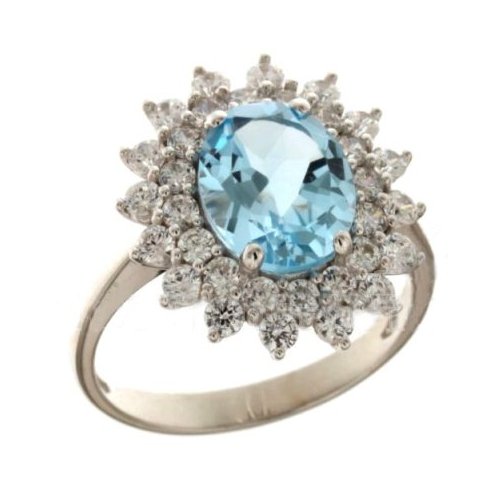 Woman Ring White Gold Blue Stone 803321732006