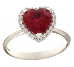 White Gold Woman Ring with Heart 803321732551