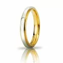 Fede Nuziale UNOAERRE Cassiopea Slim 3mm Oro giallo bianco Brillanti Promesse