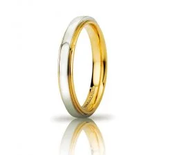 Fede Nuziale UNOAERRE Cassiopea Slim 3mm Oro giallo bianco Brillanti Promesse