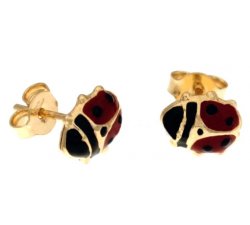 Ladybug Woman Earrings in Yellow Gold 803321703253