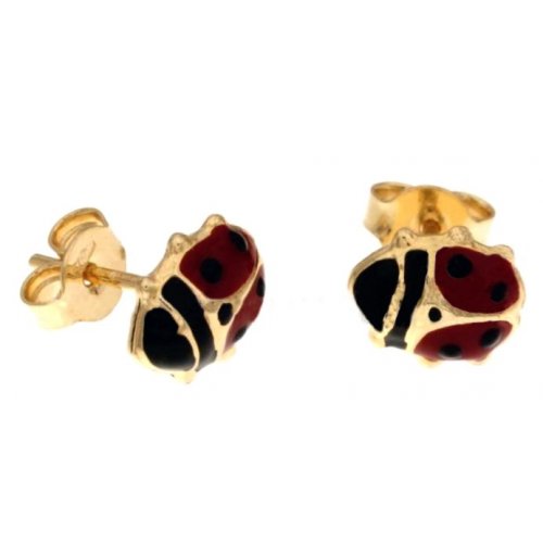 Ladybug Woman Earrings in Yellow Gold 803321703253