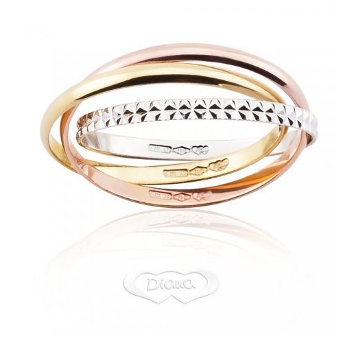 Wedding Ring Diana White Yellow Rose Gold CARFD100