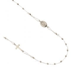 Round Rosary Necklace White Gold 803321734910