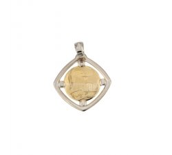 Yellow and White Gold Baptism Medal Pendant 803321730247