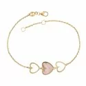 Women's bracelet in yellow gold hearts 803321735297