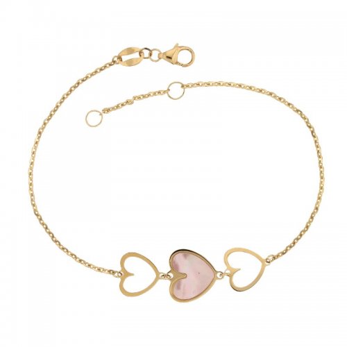 Women's bracelet in yellow gold hearts 803321735297