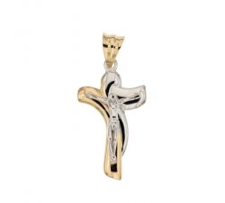 Yellow and White Gold Men's Cross 803321723926