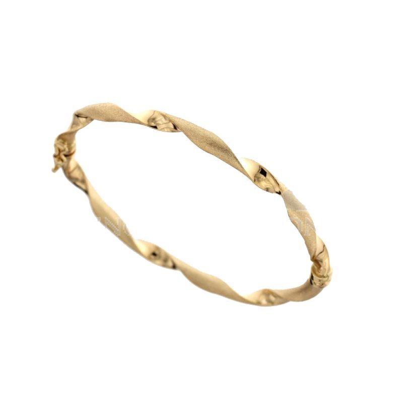 CARISSIMA Bracciale Rigido Donna Oro Giallo 9 Carati – Gioiello Elegante Ispirato All'Italian Design