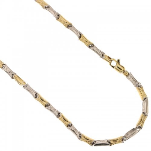 Yellow and White Gold Men's Necklace 803321717537