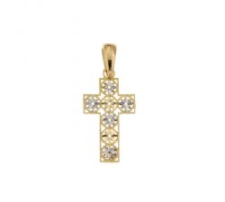 Croce da donna in Oro Giallo e Bianco 803321730828