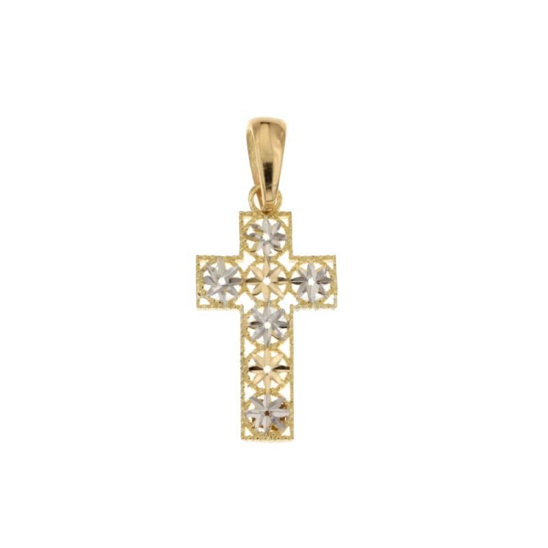 Croce da donna in Oro Giallo e Bianco 803321730828
