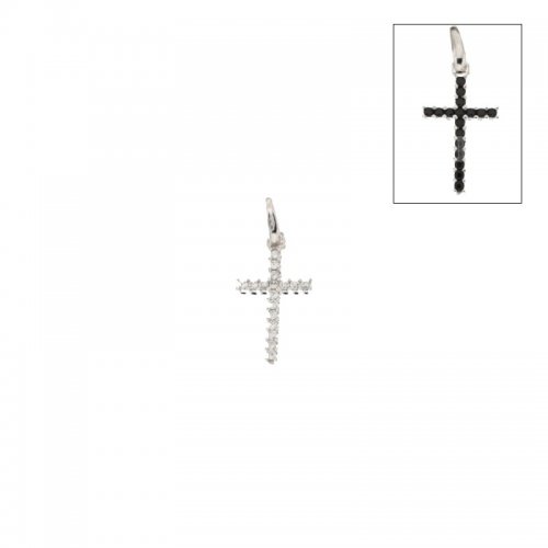 Double-sided women's cross in White Gold 803321725597